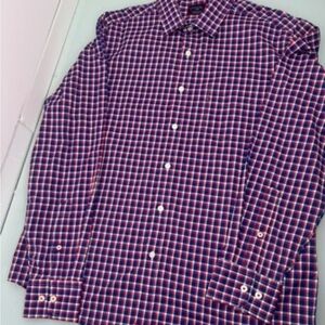Untuckit - Men's Checkered Shirt - Red and Blue